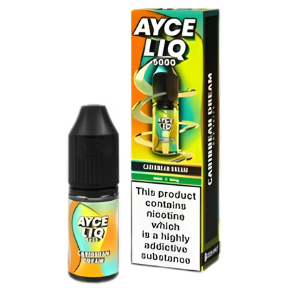 Ayce Liq Caribbean Dream vape juice bottle and packaging on a white background