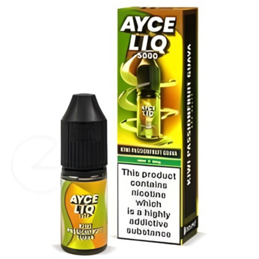 Ayce Liq vape juice bottle and packaging on a white background