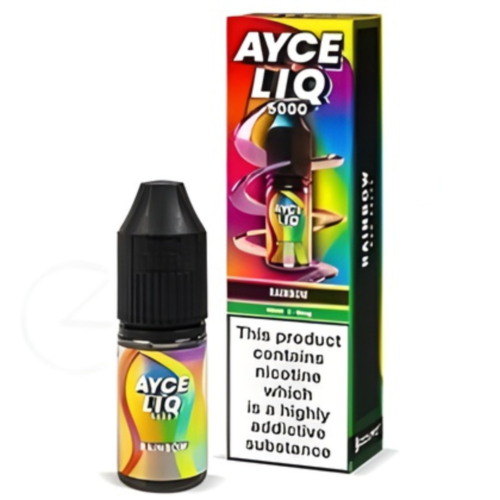 Ayce Liq vape juice bottle and packaging on a white background