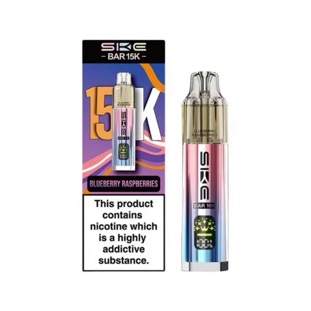 SKE BAR 15K vape device with packaging on a white background