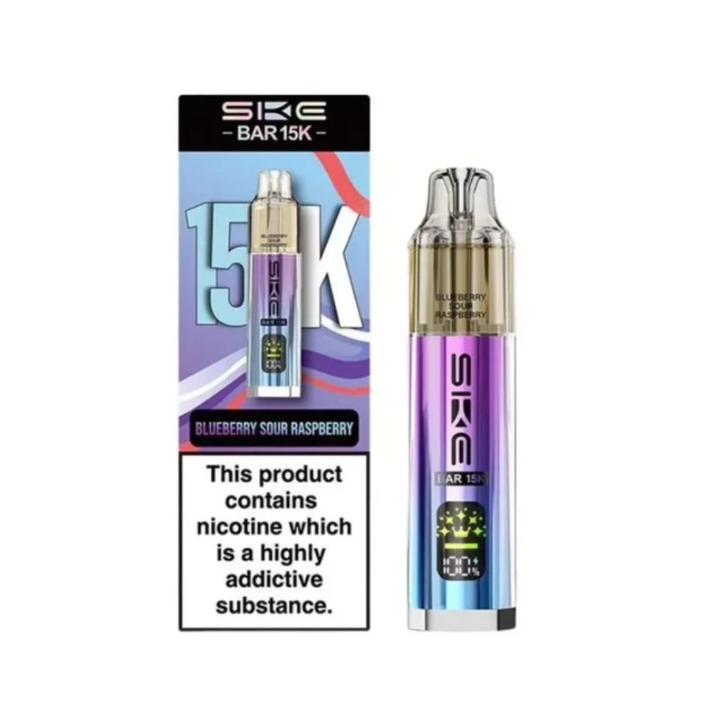 SKE BAR 15K vape device with packaging on a white background