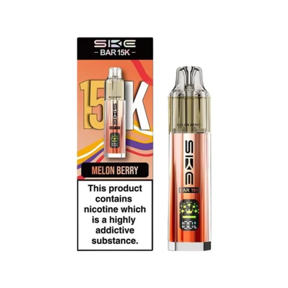 SKE BAR 15K vape device with packaging on a white background