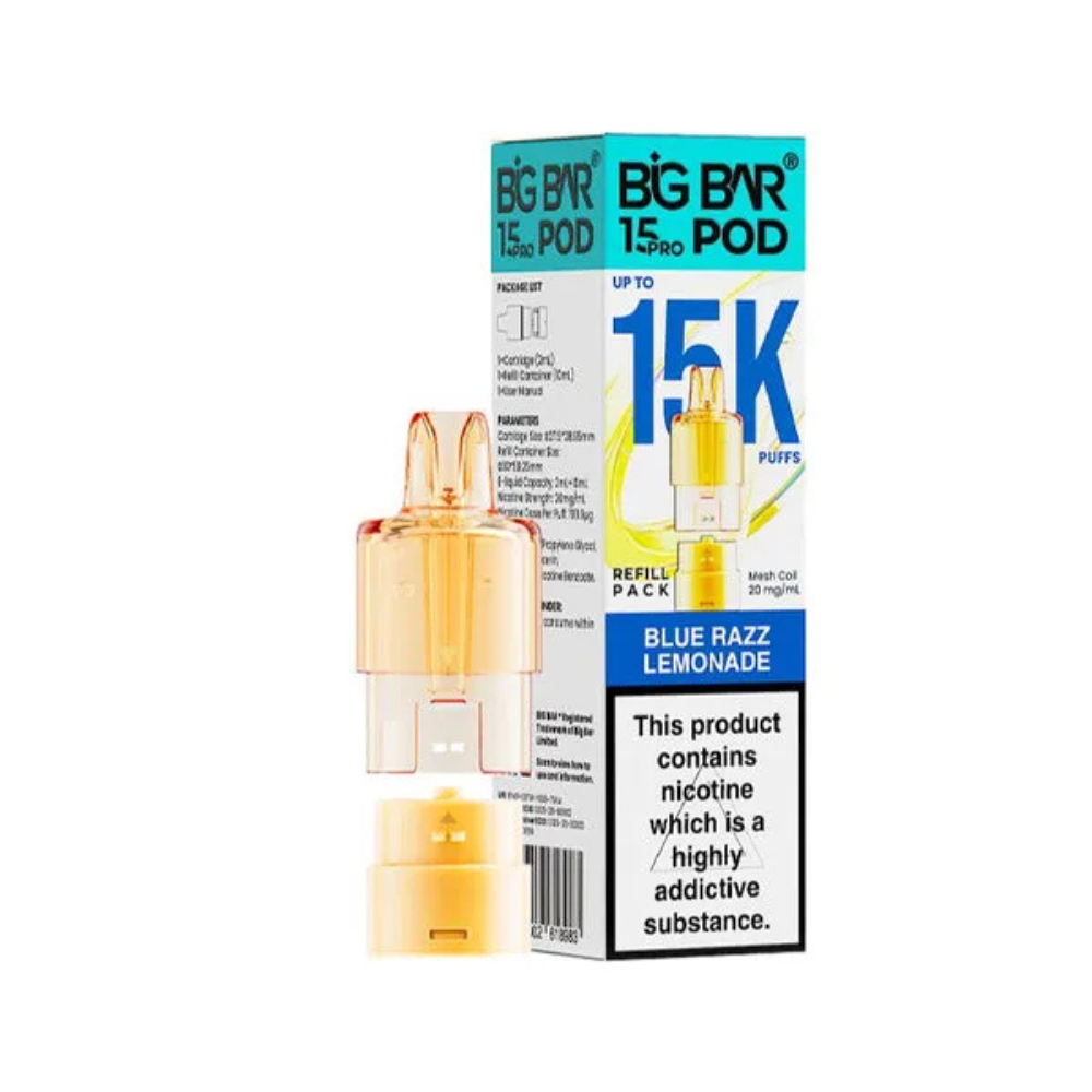 Vape pod packaging with 'Big Bar' branding on a white background