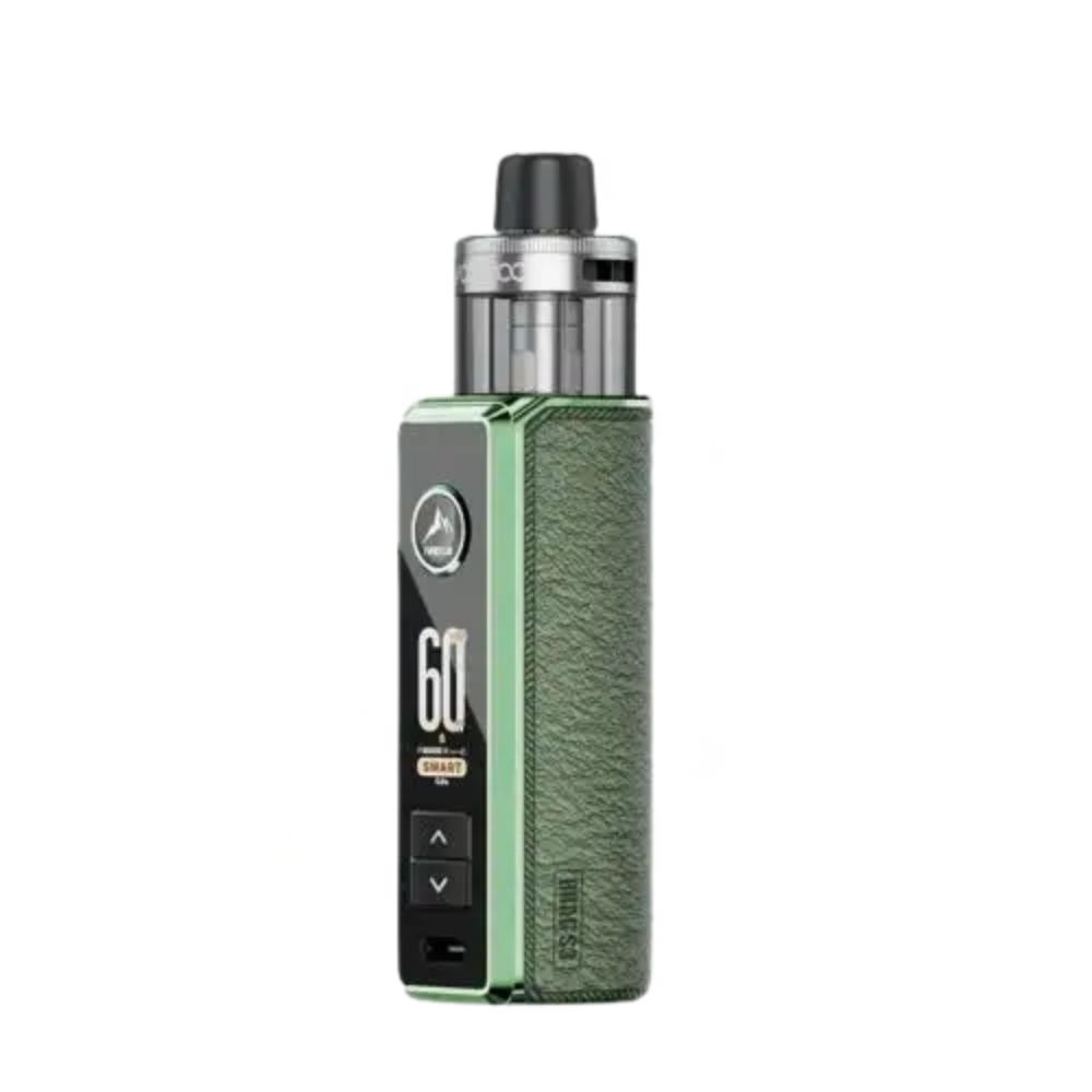 Green and black vape device on a white background