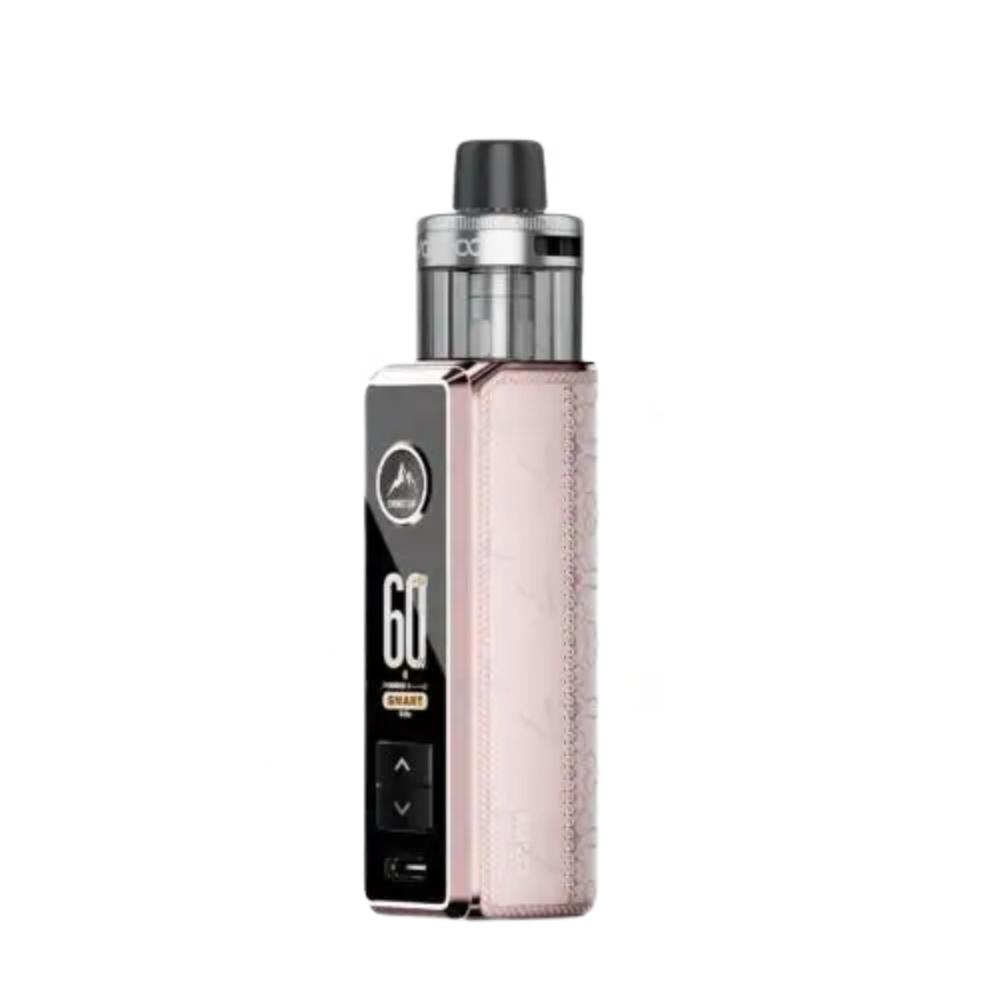 Vape device with pink and black design on a white background