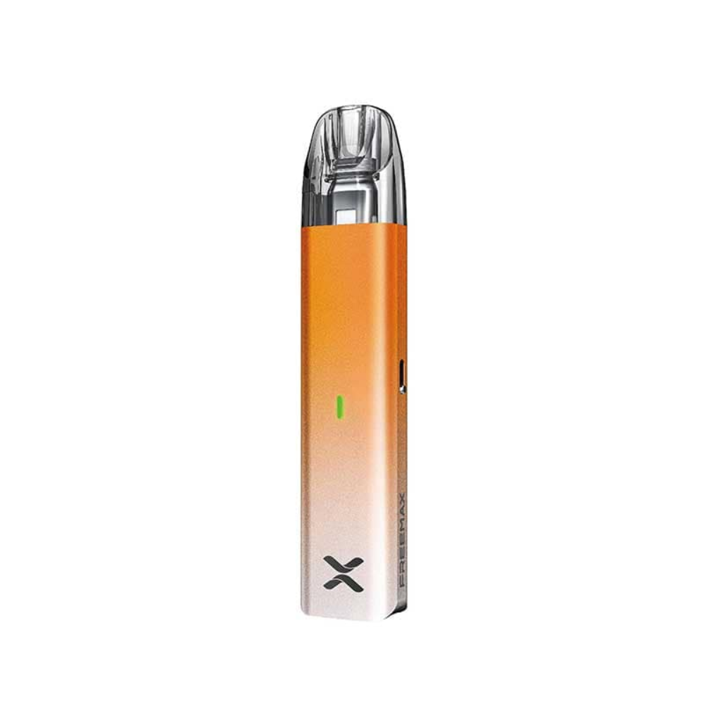 Orange vape device with a gradient effect on a white background
