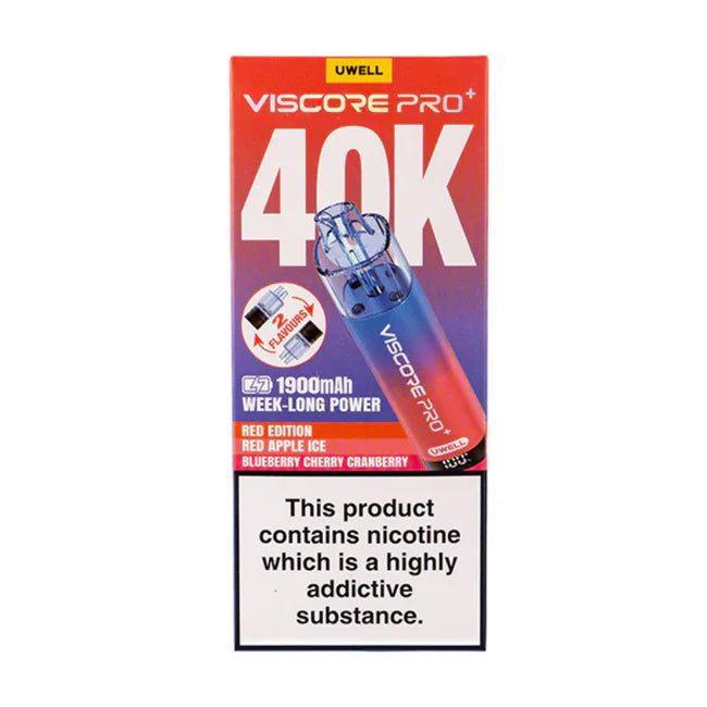 VISCORE PRO+ 40K vape device packaging with Uwell branding on a white background.