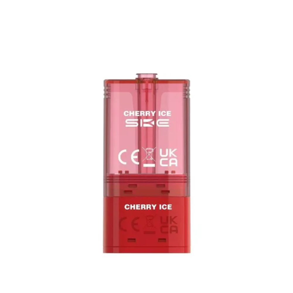 Red SKE Cherry Ice vape device on a white background