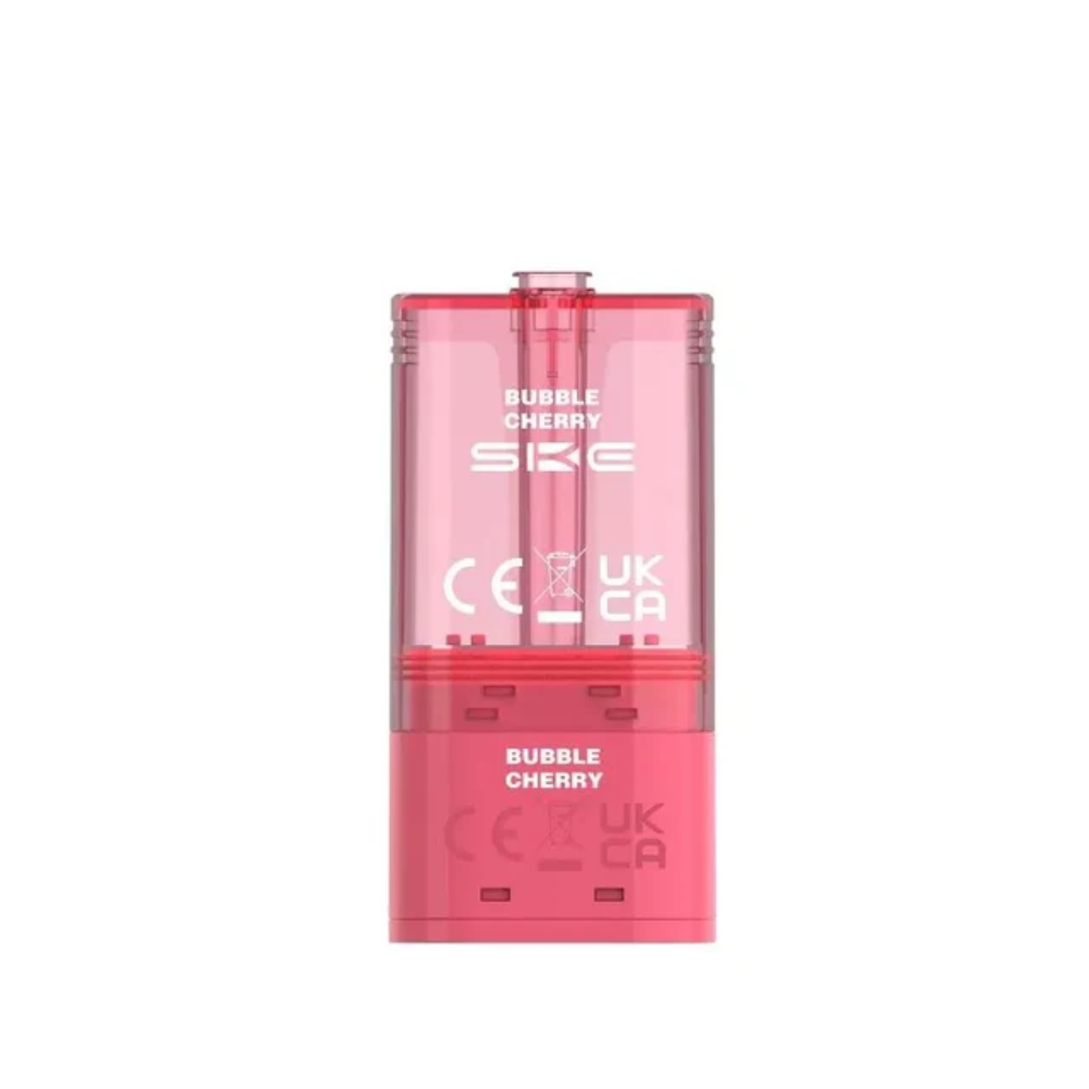 Red vape device with 'SKE' branding on a white background