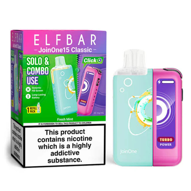 Elf Bar vape device and packaging on a white background