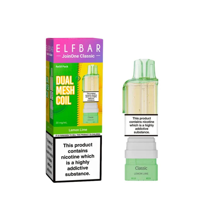 Elf Bar Dual Mesh Coil packaging with lemon lime flavor on a white background