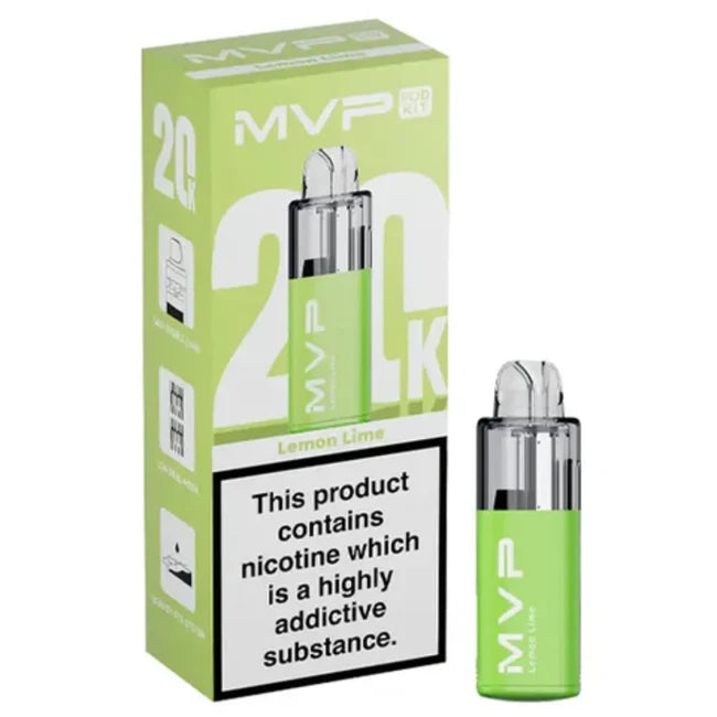 MVP vape device and packaging on a white background