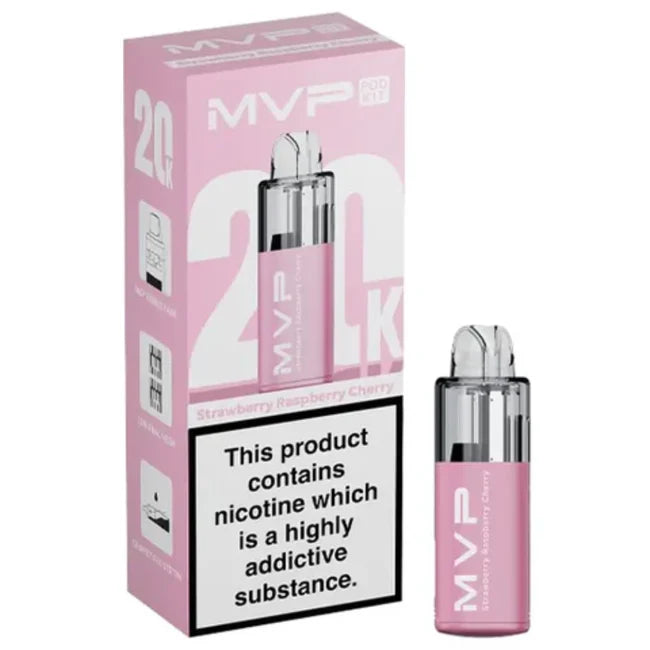 MVP vape device and packaging on a white background