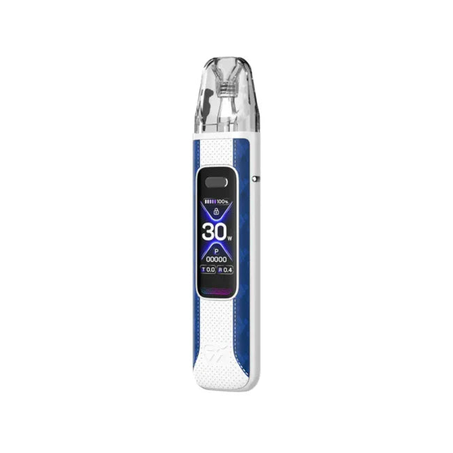 Vape device with digital display on a white background