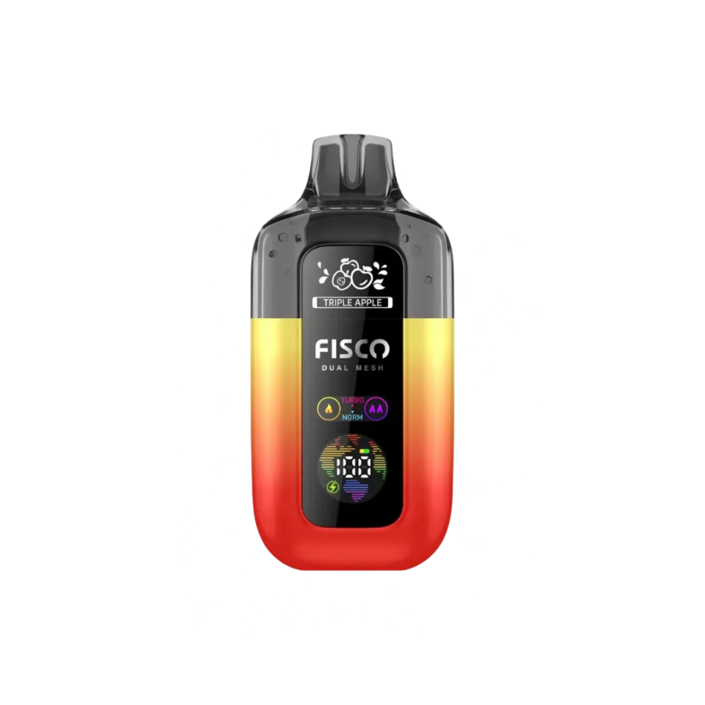 Fisco vaping device with gradient design on a white background