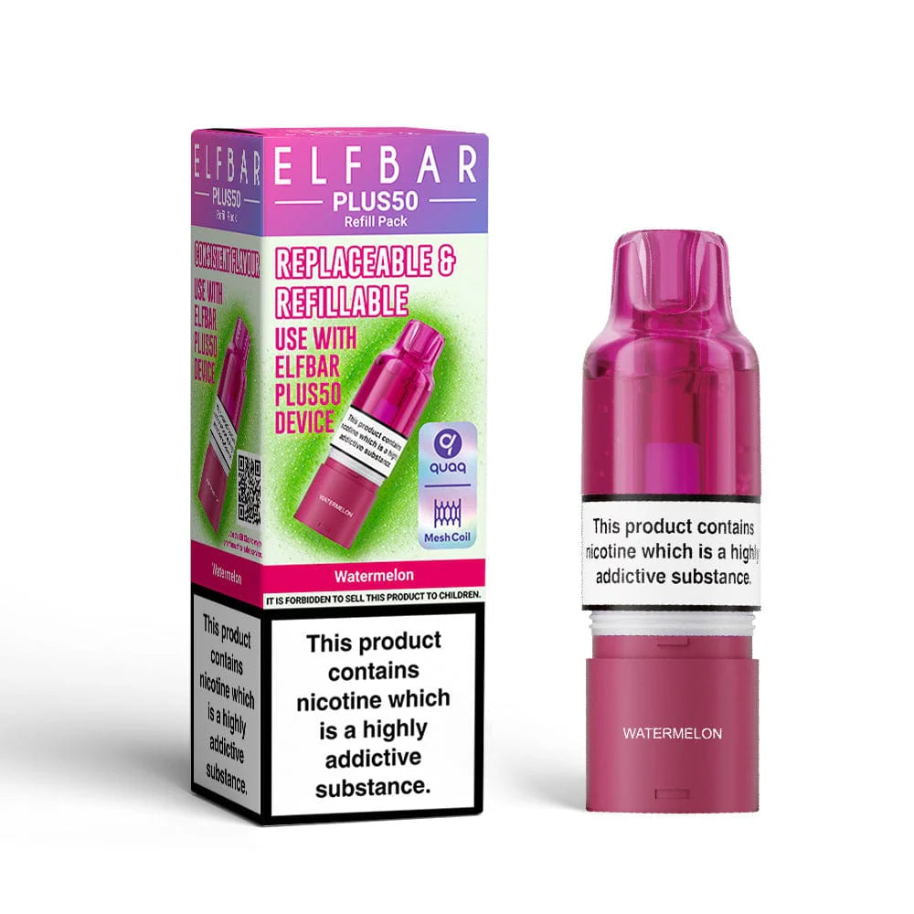 Pink vape device with packaging on a white background