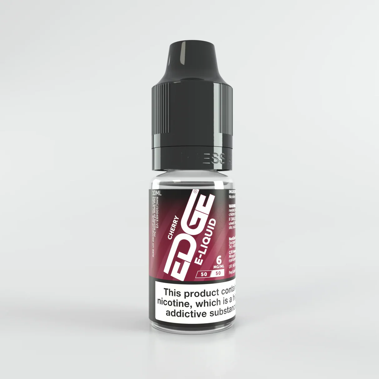 Bottle of EDGE e-liquid on a white background