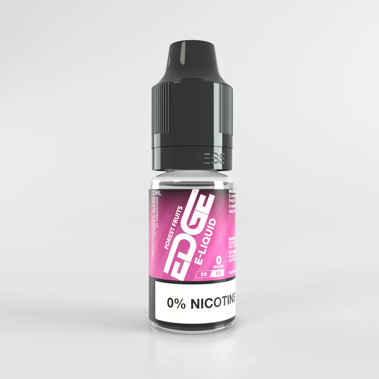 Bottle of EDGE eliquid with a pink label on a light gray background.