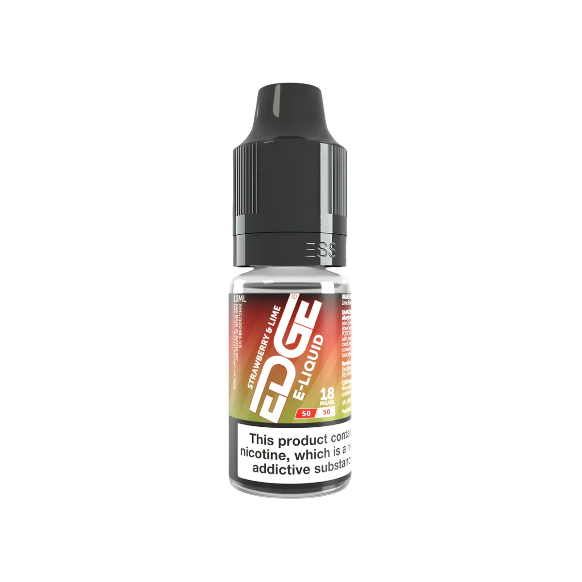 Edge e-liquid 18mg bottle with label on a white background