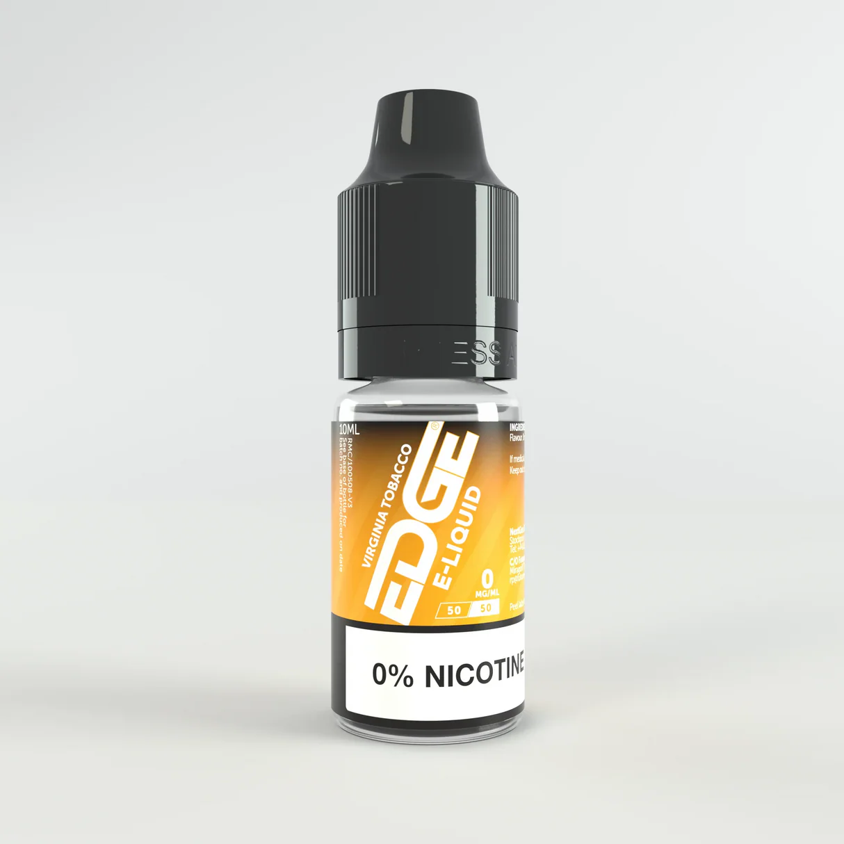 Bottle of EDGE E-Liquid on a light gray background
