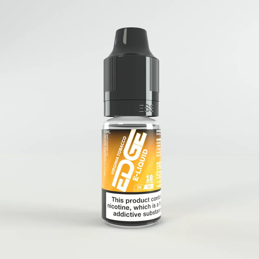 Bottle of Edge 18mg E-Liquid on a light gray background