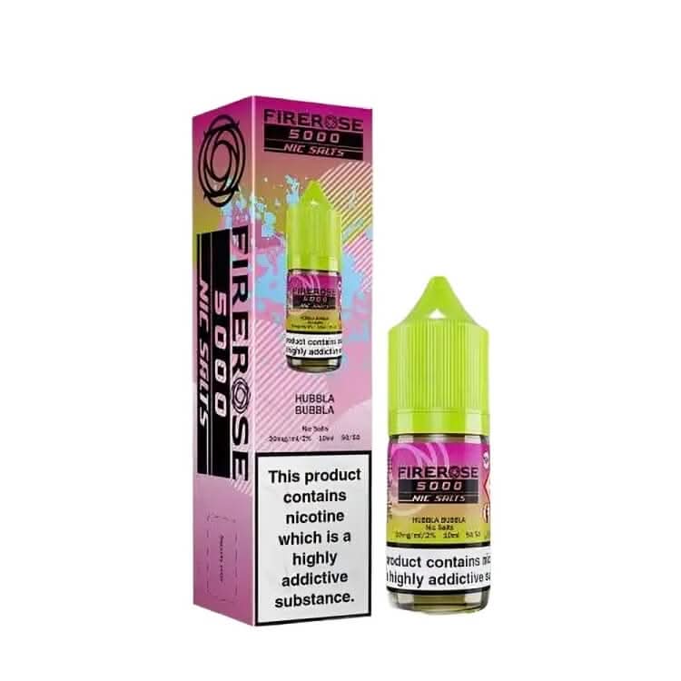 Firerose 5000 Nic Salt E Liquid 10ml, Hubba Bubba