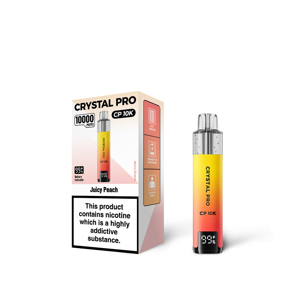 Crystal Pro CP 10000 Disposable Vape - Eliquid Base - JuicyPeach