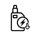 Vape mod icon with low battery lightning symbol