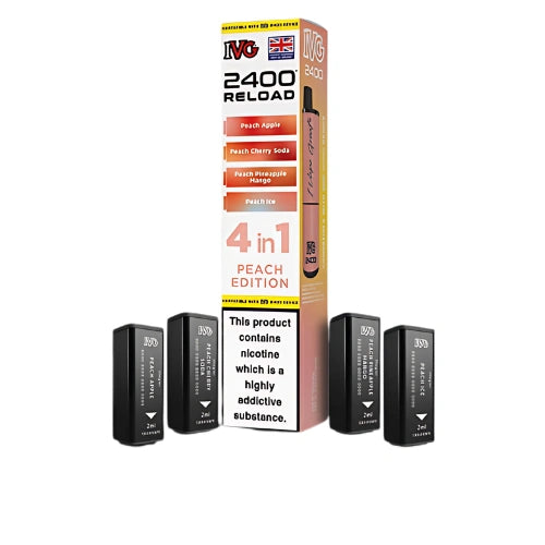 IVG 2400 Reload 4in1 Multi Flavour Pre-filled Vape - Peach