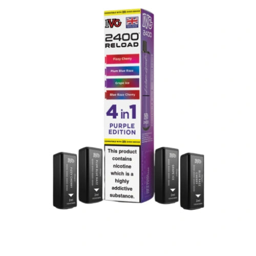 IVG 2400 Reload 4in1 Multi Flavour Pre-filled Vape - PurpleEdition