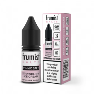 Frumist Strawberry Ice Cream vape juice bottle and packaging on a white background