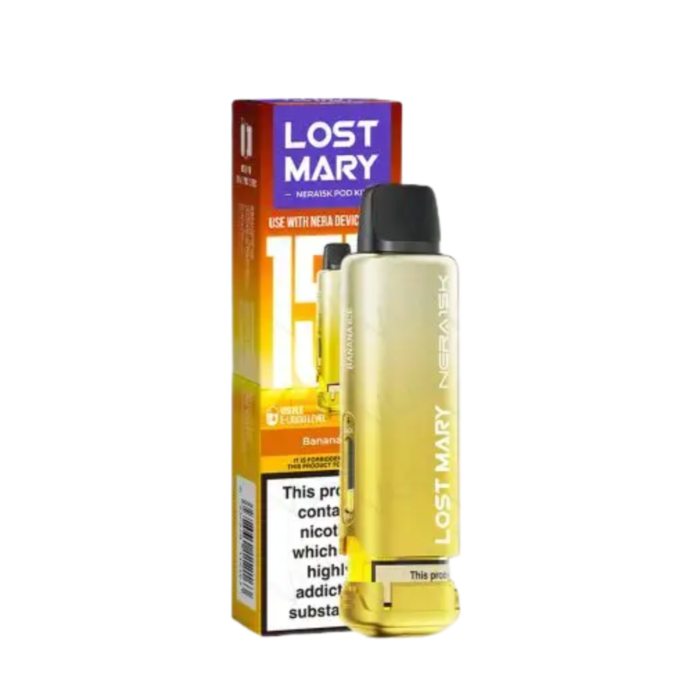  Lost Mary Nera Prefilled Pod with Banana Ice flavor  smooth banana blend with icy finish.