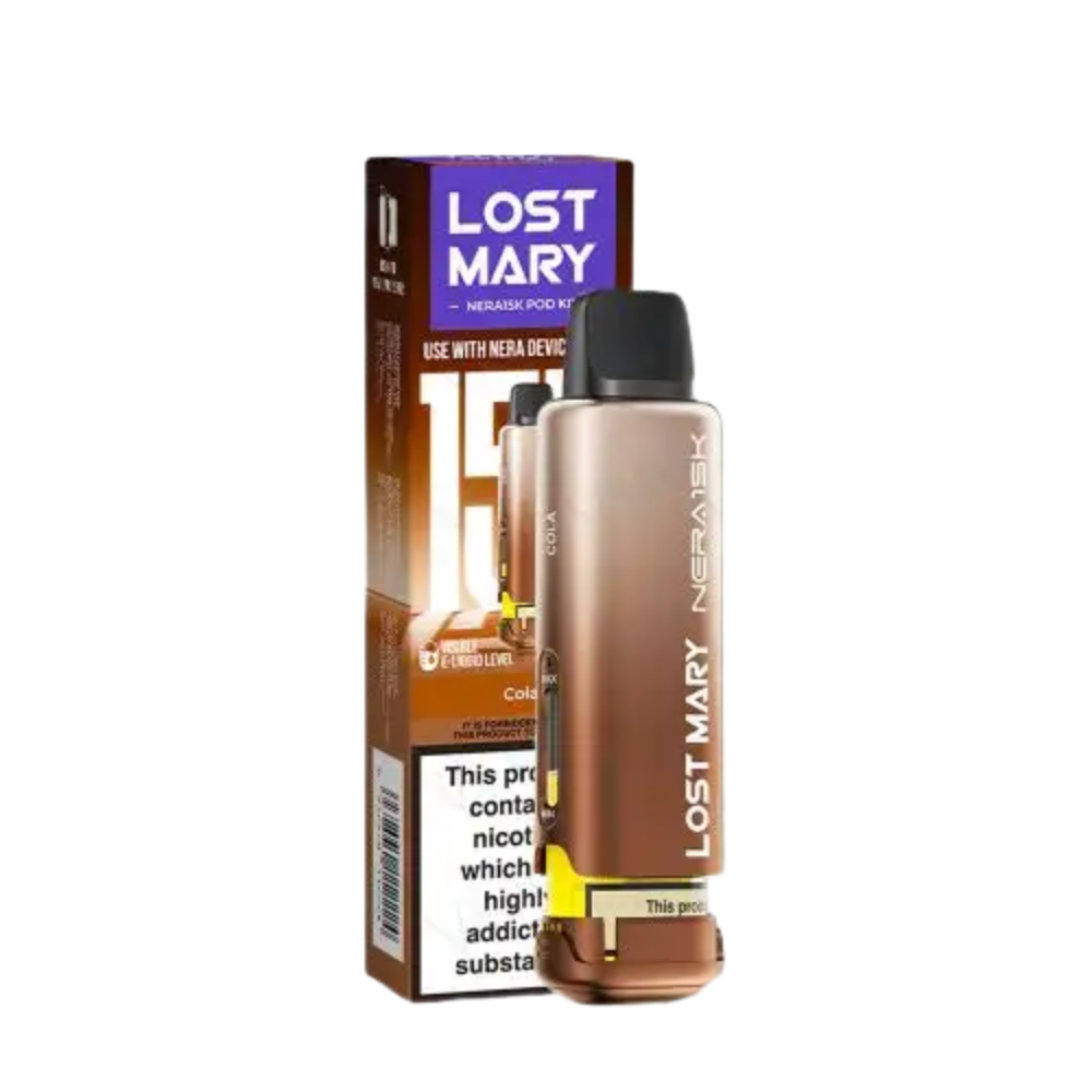 Lost Mary Nera Prefilled Pod with Cola flavor  fizzy cola taste in a smooth vape.