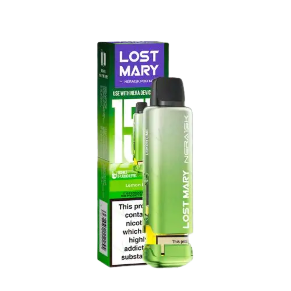  Lost Mary Nera Pod in Lemon Lime citrusy and refreshing lemon-lime flavor combo.
