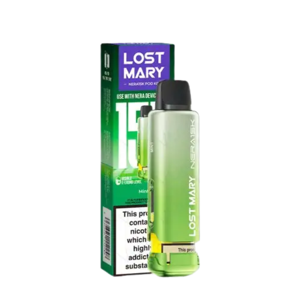  Lost Mary Nera Fullview Pod with Mint flavor  pure, refreshing, and cooling mint hit.
