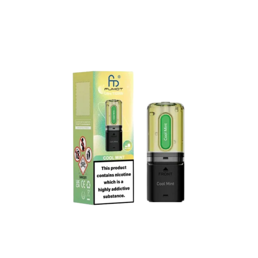 Vape device and packaging with 'Front' branding on a white background
