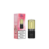 Vape device and packaging with nicotine warning label on a white background