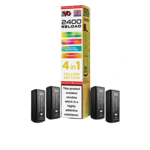 IVG 2400 Reload 4in1 Multi Flavour Pre-filled Vape - YellowEdition