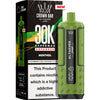 Green vape device with 'Al Fakher' branding next to its packaging on a white background
