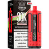 Red vape device with 'Al Fakher' branding and packaging on a white background