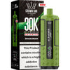 Green vape device with 'Al Fakher' branding next to its packaging on a white background