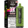 Green vape device with 'Al Fakher' branding next to its packaging on a white background