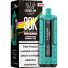 Teal vape device with 'Al Fakher' branding next to its packaging on a white background