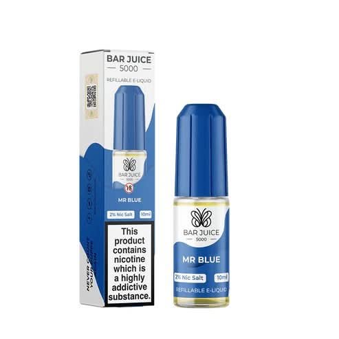 Bar Juice 5000 10ml Nic Salt E - Liquid | Pack of 10 | 10MG,20MG - Eliquid Base - Mr Blue