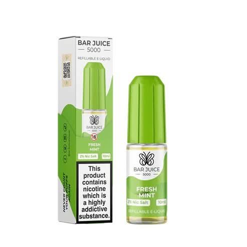 Bar Juice 5000 10ml Nic Salt E - Liquid | Pack of 10 | 10MG,20MG - Eliquid Base - Fresh Mint