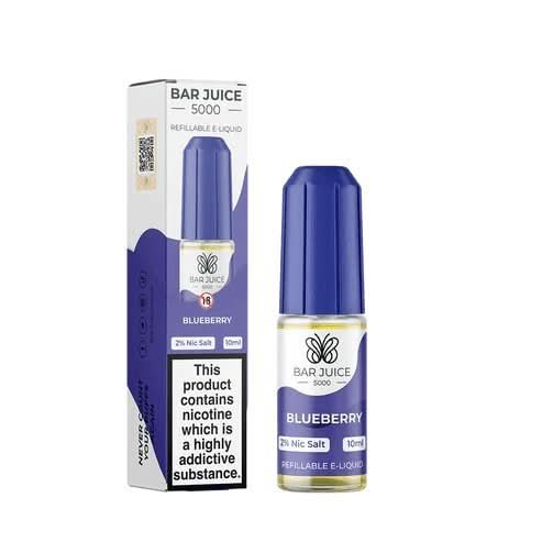Bar Juice 5000 10ml Nic Salt E - Liquid | Pack of 10 | 10MG,20MG - Eliquid Base - Blueberry