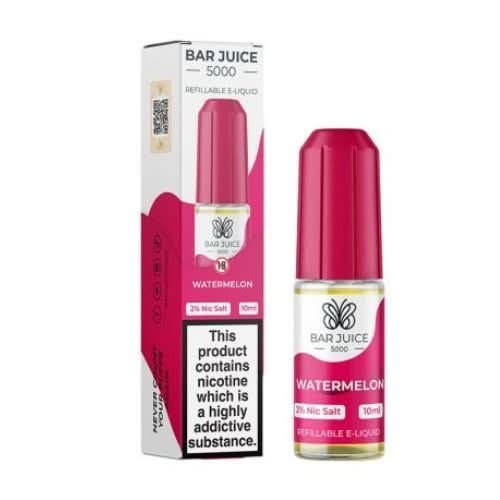 Bar Juice 5000 10ml Nic Salt E - Liquid | Pack of 10 | 10MG,20MG - Eliquid Base - Watermelon