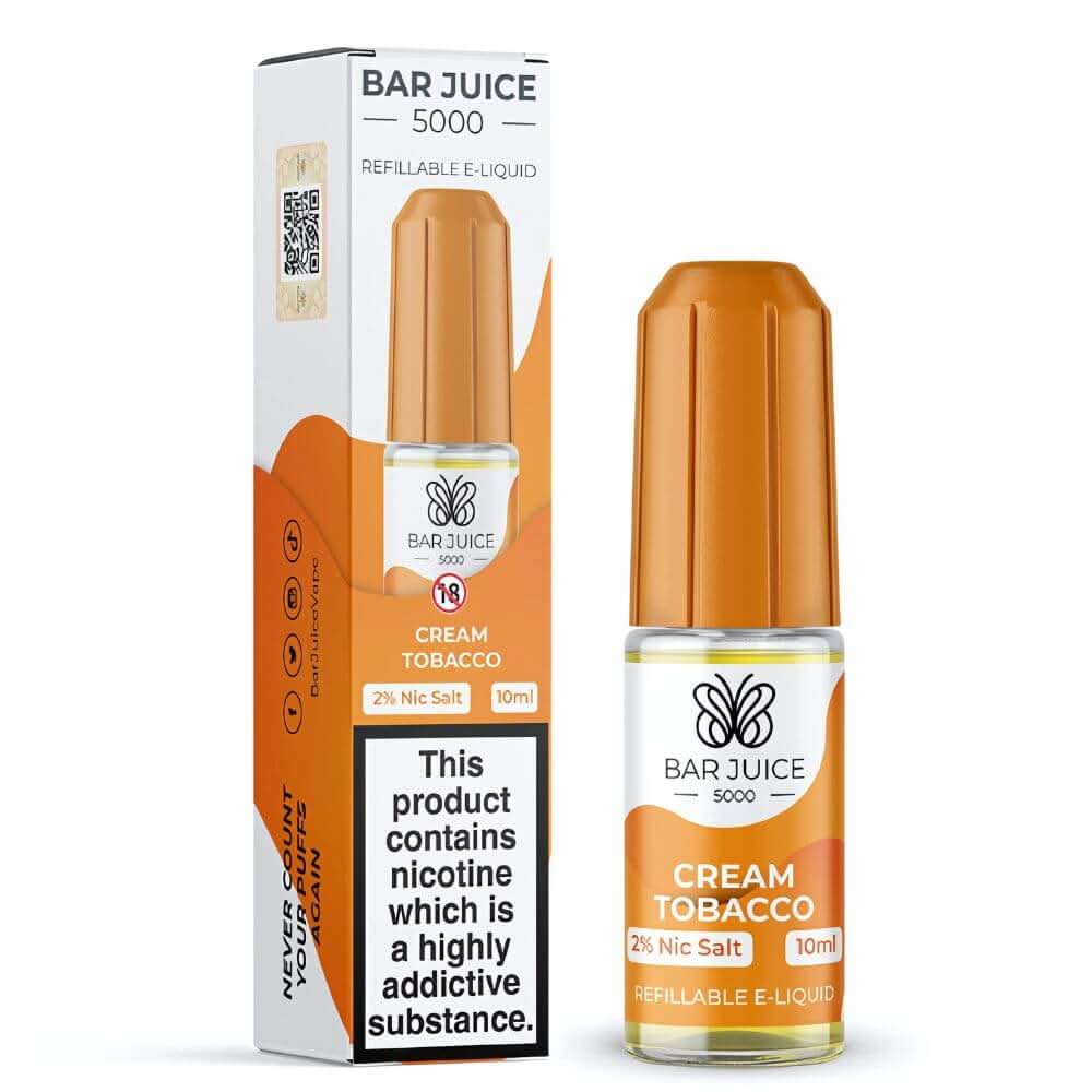 Bar Juice 5000 Nic Salt 10ml, Cream Tobacco 
