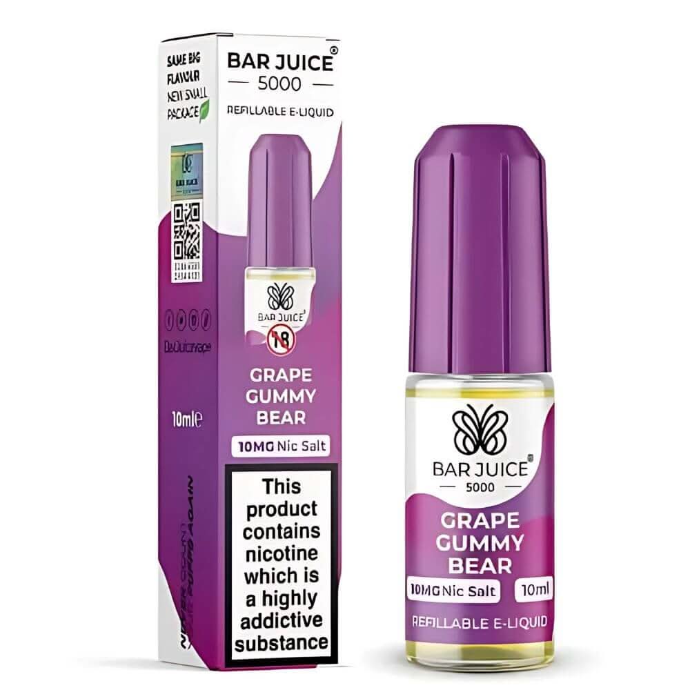 Bar Juice 5000 Nic Salt 10ml, Grape Gummy Bear 