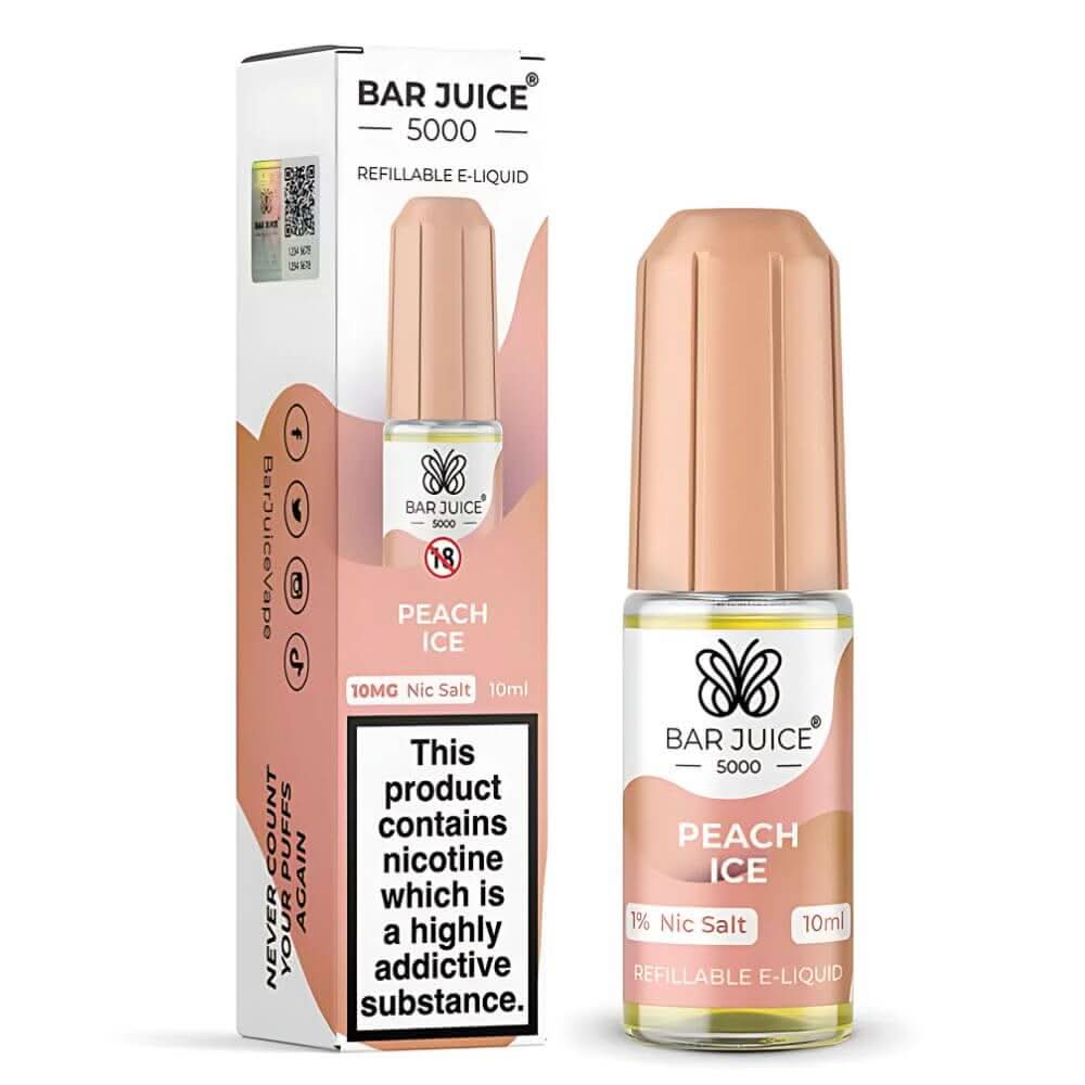 Bar Juice 5000 Nic Salt 10ml, Peach Ice 